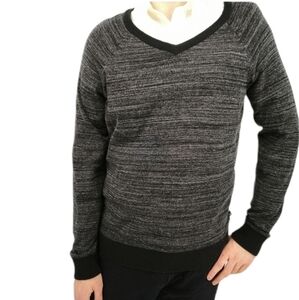 American Eagle Outfitters Men's L Long Sleeve Black Pullover V-neck Sweater